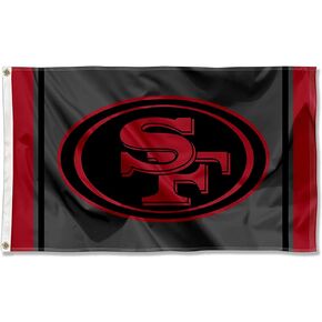 San Francisco 49ers Blackout Sideline Flag Outdoor Indoor 3x5 Foot Banner