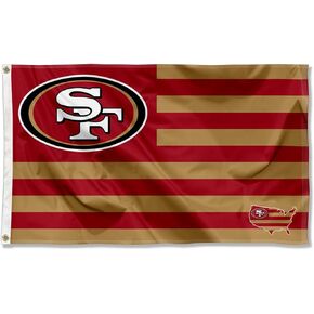 San Francisco 49ers USA American Nation Stripes 3x5 Grommet Flag