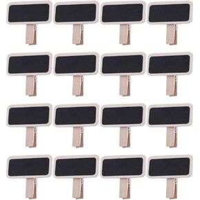 TENDYCOCO Mini Blackboard Retangle Wooden Chalkboard with Clip Chalk Board Tag Signs for Wedding Party Decor Memo Note Taking Food Label 50 Pcs