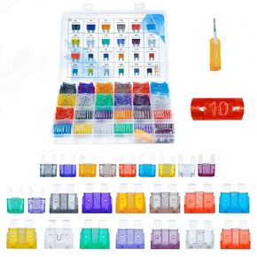 AHL 250PCS Car Blade Fuses Assortment Kit Standard & Mini Auto Fuses 2A/ 3A/ 5A/ 7.5A/ 10A/ 15A/ 20A/ 25A/ 30A/ 35A/ 40A/ 45A/ 50A for Automotive Motorcycle Boat Truck Camper RV SUV Marine