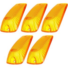 LBRST 5 X Cab Marker Light Amber Cover, Top Roof Running Light Cab Clearance Marker Cover Lens Assembly Fit For 1988-2000 For Chevy GMC