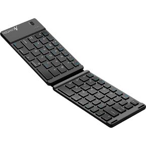 Acoucou Mini Bluetooth Keyboard Wireless Foldable Keyboard, Rechargeable Bluetooth Keyboard Portable Pocket Size Keyboard, Compatible with MAC/iOS, Windows, Android Smartphones, Tablets, Laptops etc.