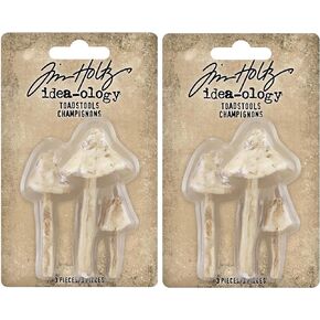 Tim Holtz idea-Ology Resin Toadstools, Bundle of 2 Packages (TH94082)