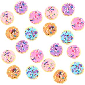 20 Pack Polymer Clay Charms Cute Slime Charms Kit Mixed Candy Cabochons Beads for Friendship Necklace Earring Jewelry Making Scrapbook Accessories(Donut)