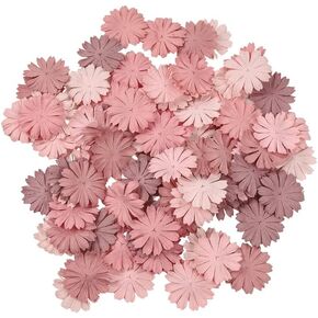 100 Pcs Handmade Mulberry Paper Mexican Sunflowers Petals 40x40mm Mulberry Paper Flowers Scrapbooking Wedding DIY Craft (Green Tone)