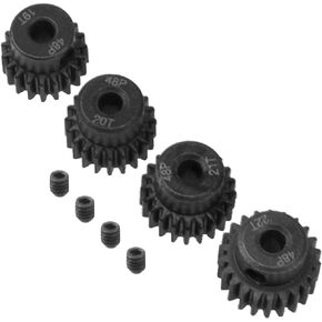 Steel 48 Pitch Pinion Gear Set 3.175mm Shaft 19T 20T 21T 22T Motor Gears Compatible with Tamiya Kyosho RedCat Losi Axial Traxxas 1/10 RC Car