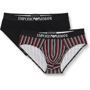Emporio Armani Men's Stretch Cotton Classic Pattern Mix 2pack Brief