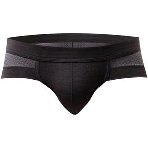 Evankin Mens Underwear Brief Sexy Mesh Hollow out Underpants Natural Fiber Low Rise U Pouch for Men Pack Lingerie