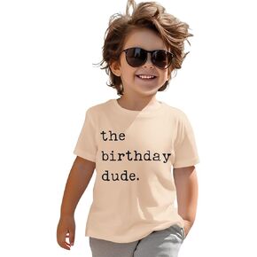 MODNTOGA Birthday Boy Shirt Toddler Boys Birthday Dude Letter Print T-Shirt Baby Birthday Party Outfit Birthday Gift Tee Tops
