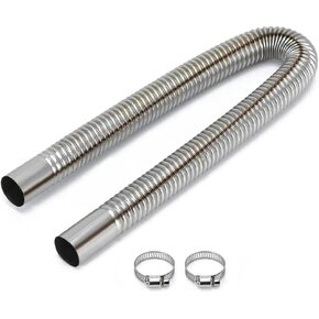 PTNHZ Universal Stainless Steel Caliber 1 inch Parking Air Heater Exhaust Pipe Fuel Tank Diesel Gas Vent Flex Hose For Car Truck (24inch/60cm)