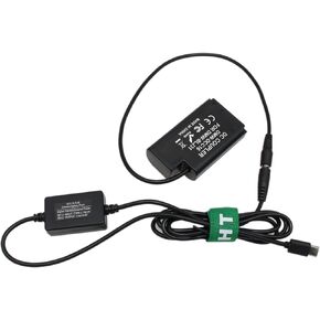 HangTon PD USB C Power Adapter for Panasonic Lumix DC S1 S1M S1H S1R S1RM DSLR Camera 9V/12V Type-C to DMW-BLJ31 DCC16 Dummy Battery