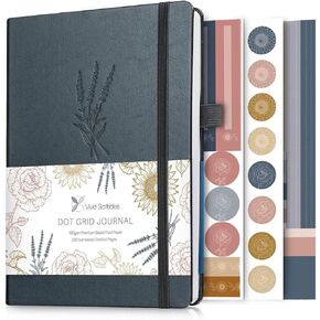 Dotted Journal – 160gsm No Bleed Thick White Paper – 200 Numbered Dot Grid Pages – a5 Dotted Bullet Notebooks Includes a Gift Box and Journal Stickers