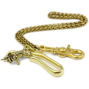 DSHOM Solid Brass Keychain Wallet Chain Hook