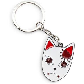 Surreal Entertainment Demon Slayer Tanjiro Kamado Fox Mask Enamel Pendant Keychain | Heavy Duty Car Key Ring Holder Accessories for Backpack, Purse, Lanyard | Anime Manga Gifts and Collectibles