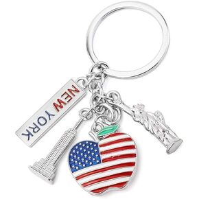 KISEKI الولايات المتحدة خواتم سلسلة المفاتيح هدايا سلسلة المفاتيح NYC حامل حلقات المفاتيح الرجال هدية قلادة لعيد الميلاد السنة الجديدة عيد ميلاد عيد الحب عاشق أنا أحب سلسلة المفاتيح NewYork (سبائك الزنك) in Kuwait