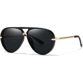 SIPHEW Retro Aviator Sunglasses for Women, Trendy Shades 2024 Vintage Double Bridge Sun Glasses UV400 Protection