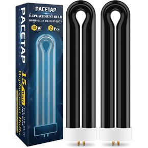 2 Pack Replacement Bulbs FUL15W BL with 4 Pin Base, U Shaped Lamp Tube Compatible for Flowtron BK-15D, for Stinger FP15, for TZ15, for BB-15WHT, Indoor Outdoor 15W U Shape Light Bulbs for T6 T8 T9