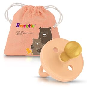 SWEETIE Rubber Pacifier Natural Rubber Pacifier Rounded (Turquoise, 12-18 Month)