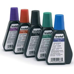 5 color water based Re-fill Ink for self inking Ideal/Trodat Stamps & stamp pads