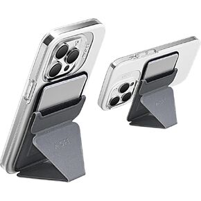 محفظة MOFT MagSafe لسلسلة iPhone 15/14/13/12، حامل بطاقة هاتف مغناطيسي قوي يناسب بطاقتين و3 زوايا عرض وحامل هاتف من الجلد النباتي المقاوم للبقع، أسود كربوني in Kuwait