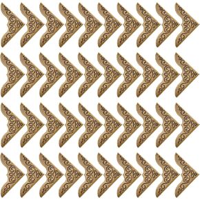 Zhengmy 80 Pieces Book Corner Protector Metal Photo Corners Vintage Album Corners for Crafting Scrapbooking Photo Angle Book Cover