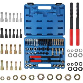 48-Piece Thread Chaser Set - UNC/UNF/Metric Thread Restorer Tool with SAE 2PCS Thread Files, 24PCS Dies and 22PCS Taps.