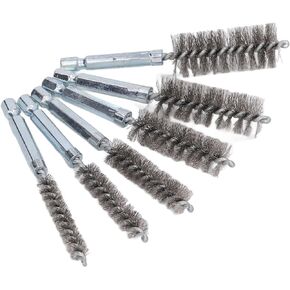6PCS Bore Cleaning Brush Set with 1/4in Hex Shank for Electric Drills and Impact Drivers, Includes Sizes 8mm, 10mm, 12mm, 15mm, 17mm, and 19mm (Brass Wire (Yellow))