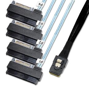Maximum Performance Cable Mini SAS 36P SFF-8087 to SFF-8482 HDD SATA Power Cord (1 Cable, 0.5 M / 1.6 Feet)