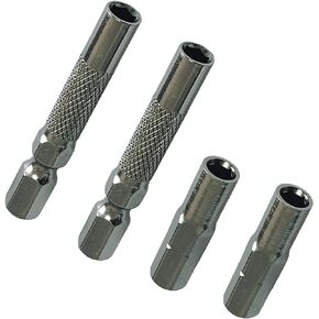 1/4 to 4mm Bit Adapter,2 Pcs 1/4 to 4mm Hex Adapter Magnetic and 2 Pcs 1/4 to 4mm Drill Extension Bit Holder for Micro Bits(4 Pack)