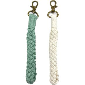 VoxifyMe اليدوية بوهو سلسلة المفاتيح سوار المعصم سلسلة المفاتيح كيرينغ حامل المعصم الحبل للنساء، 2 حزمة in Kuwait