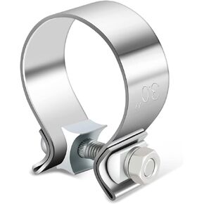 DNA MOTORING EXA-CL-001 2 Inch ID Narrow Band Seal Clamp for Exhaust Muffler Repair,T409 Stainless Steel