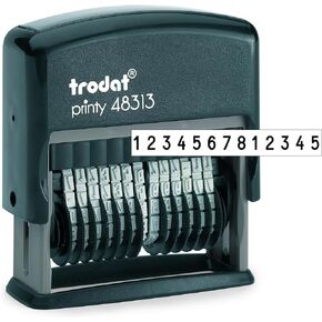 Trodat Printy 48313 Numerals, 13 Characters Font Height, 3.8 mm, Black