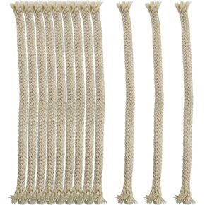 Cotton Torch Wicks 20PCS 1/4 inch 6.3inch Round Cotton Kerosene Oil Lamp Wick for Rock Candle Kerosene Alcohol Oil Lamp and Candle Lamp Burner Lantern Stove, Braided Cotton Wick