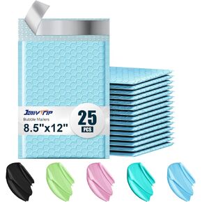 Poly Bubble Mailers 4x8 Padded Envelopes #000 50pcs, Self Seal Shipping Envelopes Padded Packaging for Small Business (Light Blue)