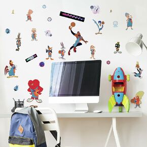 RoomMates RMK4714SCS Space Jam Lebron, Bugs Bunny & Tune Squad Charcter Peel and Stick Wall Decals