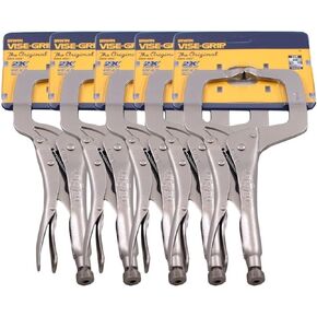 IRWIN Vise Grip 11R 11" C Clamp Locking Regular Tip Easy Release Pliers (5 PACK)