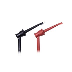 BOCEUC Mini Grabber Test Clip with 2MM Banana Jack, 2 PCS Multimeter Test Lead Hooks Clips Push on Test Probe Electronic Testing IC Grabber