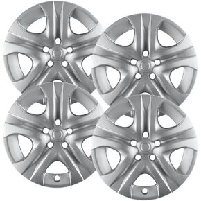 Premium Quality 17" Silver Hubcaps fits 2013 2014 2015 2016 2017 and 2018 Toyota Rav4, Heavy Duty Construction (Set of 4) 61170AMS-4