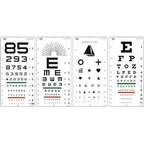 KASHSURG Snellen EFP, Kindergarten, Number, E Illiterate with Astigmatic Chart Distance Vision Eye Chart (Pack of 4 Charts)