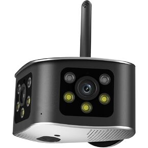4K WiFi Outdoor Security Cameras with 165° Ultra-Wide Angle, Ultra-HD Dual Lens,Panoramic View,Two-Way Talk,Full Color Night Vision,for Home Security