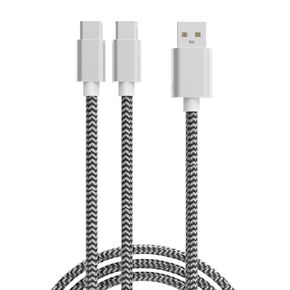Fast Charging Cable for PS-5 Controller, 2 in 1 USB C Charger Cable for Play-Station - 5/ Xbox Series X|S Controller, 10Ft Charger Cord Nylon Braided Type-C Ports Accessories for Switch