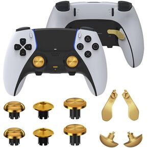 Hzxkqmil Metal Thumbsticks Paddles for PS5 Edge Controller, 6 Analog Stick Joystick 4 Back Paddles Triggers Buttons Interchangeable Replacement for PS5 Edge Controller (Red)