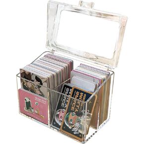 صندوق تخزين البطاقات لبطاقات التداول، صندوق تخزين البطاقات الأكريليك، حافظة بطاقات الشكل، صندوق تخزين البطاقات ذو حجرتين كبير يتسع لـ 500 بطاقة و120 أداة تحميل علوية in Kuwait