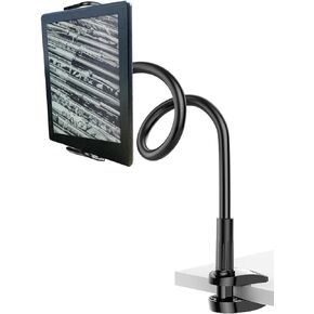 Gooseneck Kindle Holder Stand for Reading in Bed Adjustable Arm Mount for Bed for iPhone, iPad Mini, Tablet,Switch, Samsung Galaxy Tabs, Hands Free Kindle Setup Paperwhite Accessories, 35 in