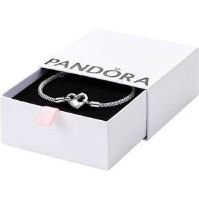 Pandora Moments Studded Chain Bracelet - Compatible Moments Charms - Sterling Silver Charm Bracelet for Women - With Gift Box - 7.5"