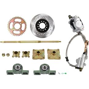 32 Rear Axle Kit + Brake Assembly +Sprocket Hub Replacement for Go Kart ATV Quad Drift Trikes