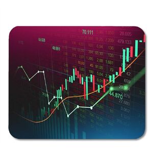 Market Trading Graph Mouse Pad Square 9.5" x 7.9" for Wireless Mouse Notebooks Desktop Computers Office Supplies with Non-Slip Rubber Base Mouse Pad for Gaming, Working, Studying