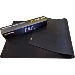 Matthro 4XL EMP Full Desk Gaming Mouse Pad (54"x24"x0.16"), Huge Oversize Giant Mouse Pad, Extended Black Smooth Fabric Cloth with Stitched Edges