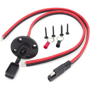 15.8inch 10AWG Power Socket Sidewall Port + 15.8inch 10AWG SAE Extension Cable