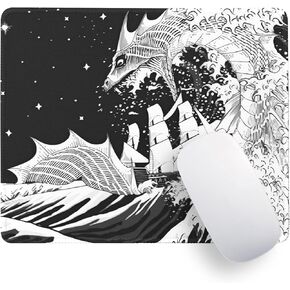 Boho Gaming Mouse Pad Large Mousepad for Desk Aesthetic Laptop Desk Pad with Stitched Edge 10.2×8.3 Inch Desk Accessories Small Mouse Mat for Wireless Mouse Non-Slip Rubber Base Office Home Travel
